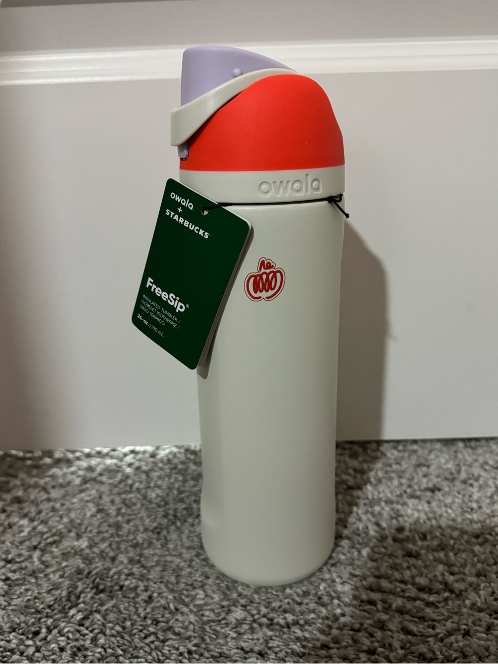 Starbucks Owala FreeSip Bottle - Cream Body with orange & Lavender Cap